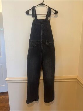Lucky Brand Dark Blue Washed Denim Overalls